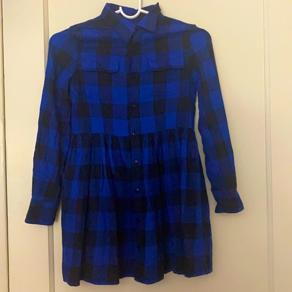 Ralph Lauren kids blue plaid dress size: 10